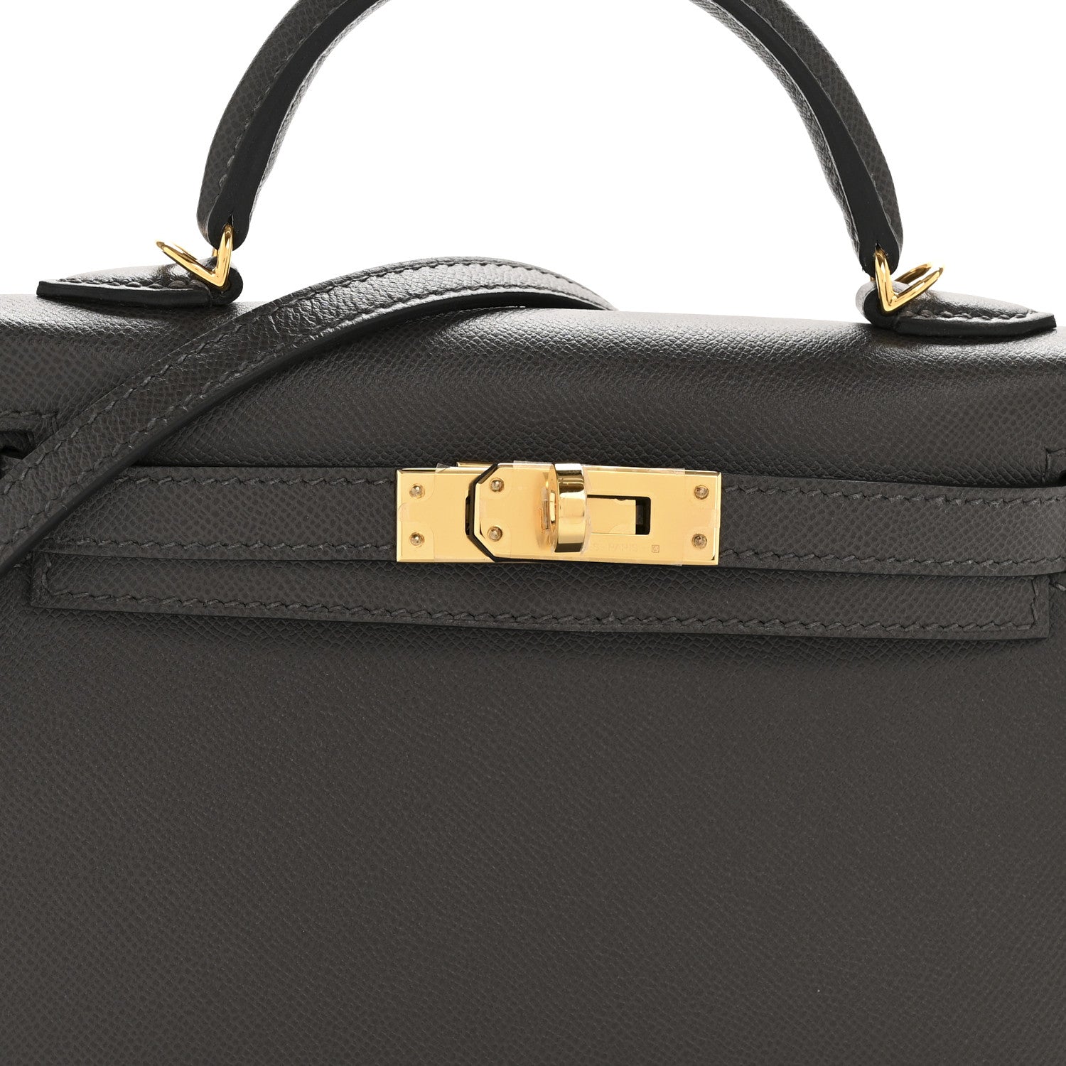 Hermes Madame Calfskin Mini Kelly Sellier 20 Graphite 8 of 11