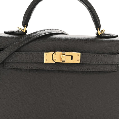 Hermes Madame Calfskin Mini Kelly Sellier 20 Graphite 8 of 11