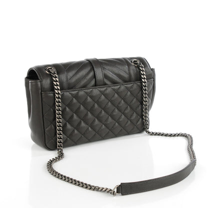 Saint Laurent Sheepskin Tri-Quilt Monogram Medium College Bag Dark Grey 3 of 8