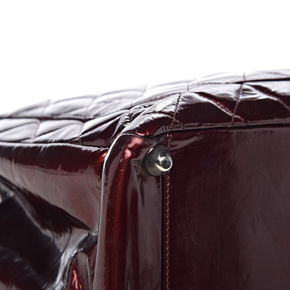 Chanel Patent Quilted Grand Shopping Tote GST Dark Bordeaux 23 of 27