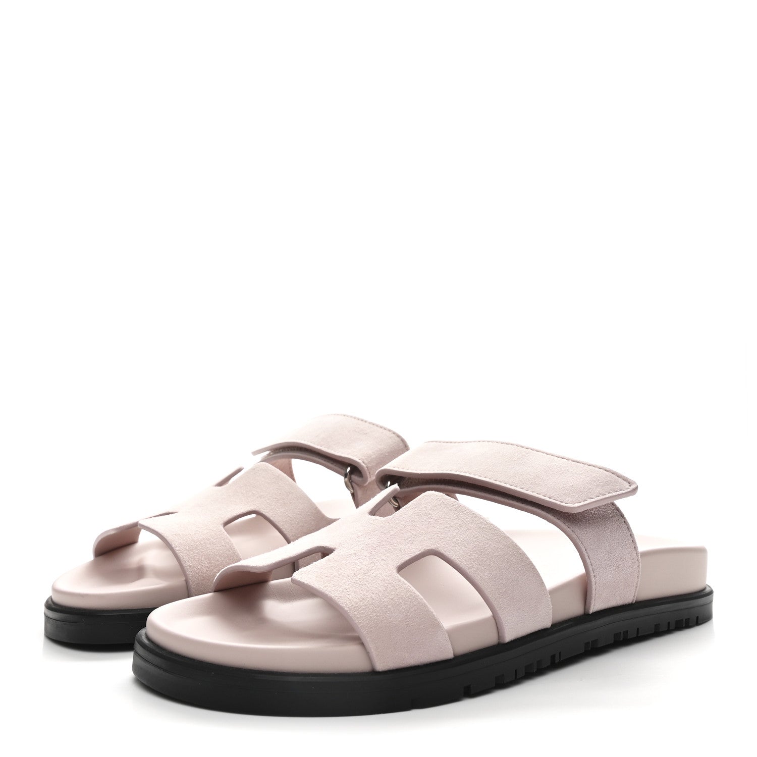 Hermes Suede Goatskin Womens Chypre Sandals 36 Rose Porcelaine 4 of 10