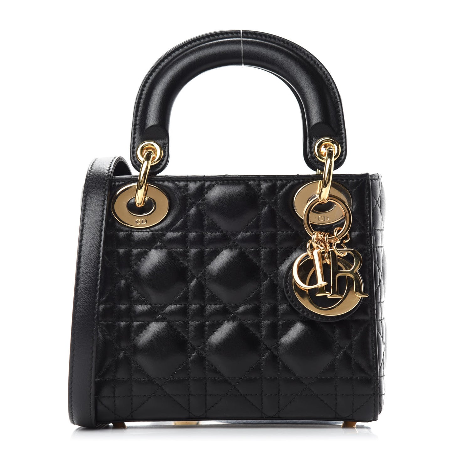Lambskin Cannage Mini Lady Dior Black