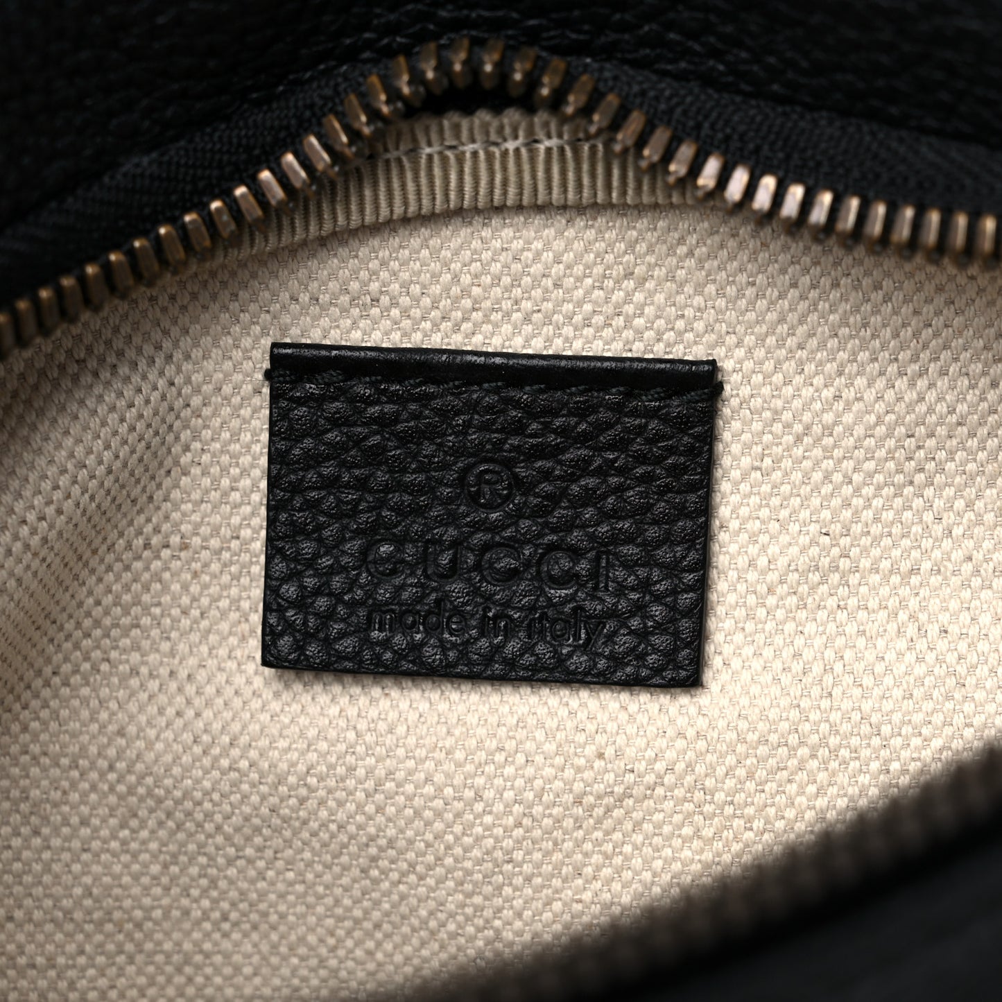 Grained Calfskin Small Logo Belt Bag Black