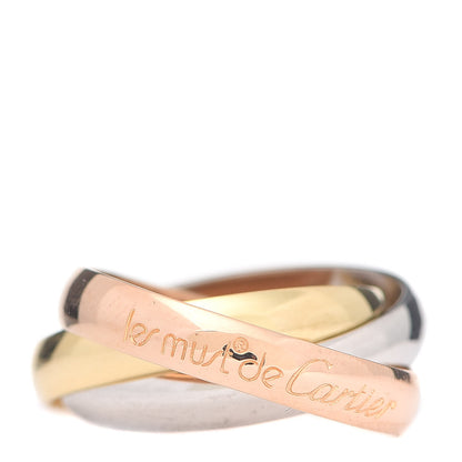Cartier 18K Pink Yellow White Gold Classic Les Must De Trinity Ring 50 5.25 1 of 5