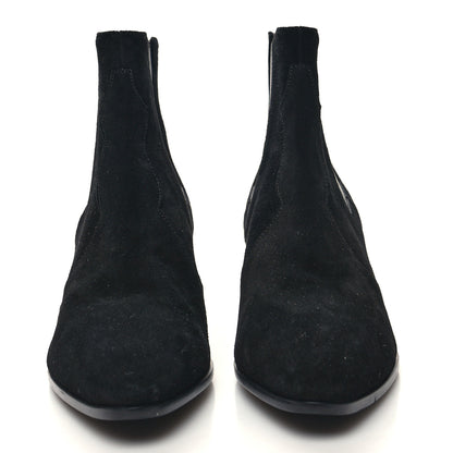 Saint Laurent Suede Chelsea Boots 39.5 Black 2 of 8