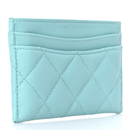 Chanel Caviar Quilted Card Holder Light Blue 3 of 15