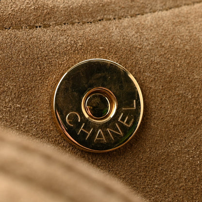 Chanel Suede Quilted Neo Cabas Small Shopping Tote Dark Beige 12 of 13