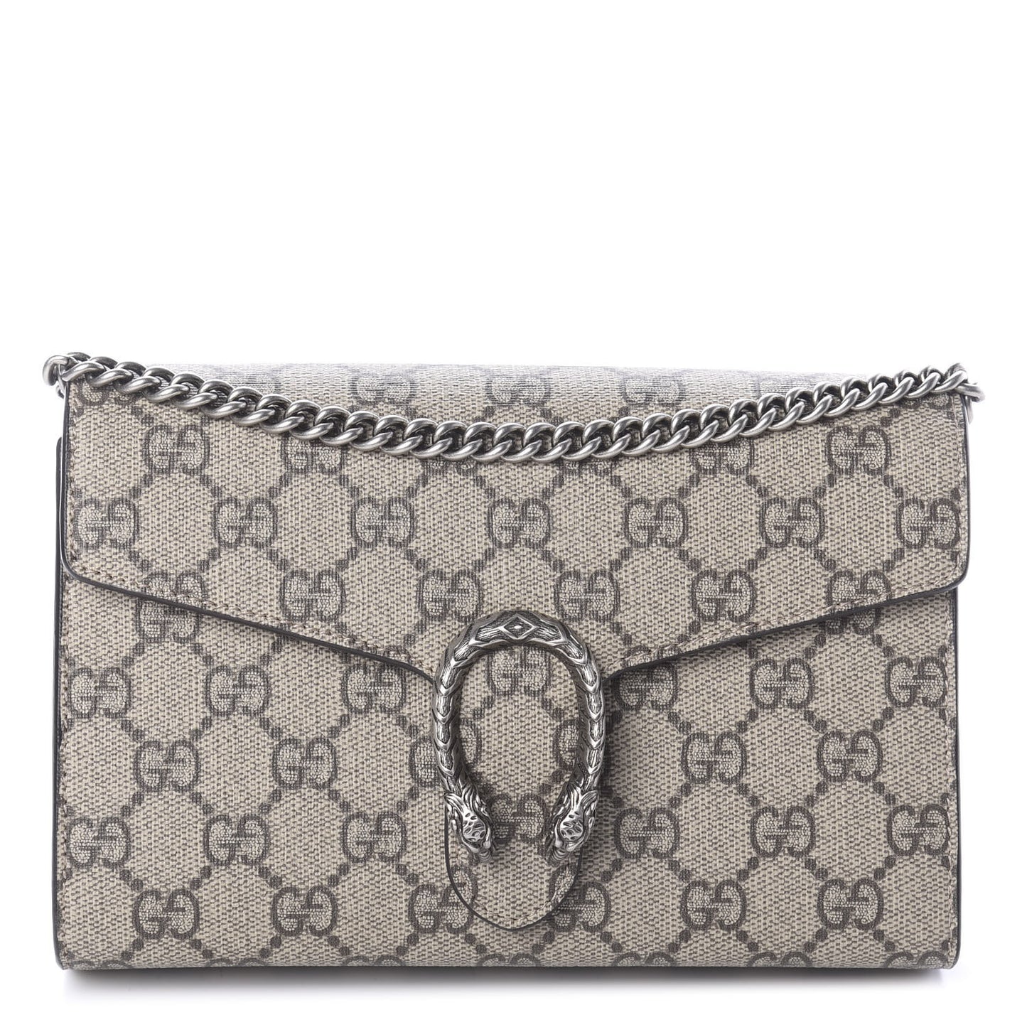 GG Supreme Monogram Mini Dionysus Chain Wallet Beige Taupe