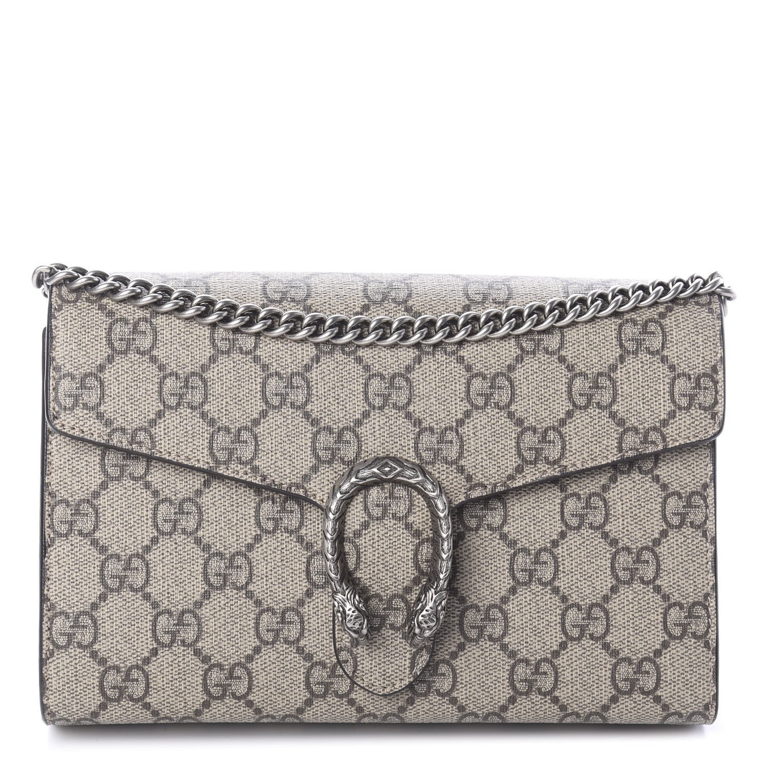 Gucci GG Supreme Monogram Mini Dionysus Chain Wallet Beige Taupe 1 of 8