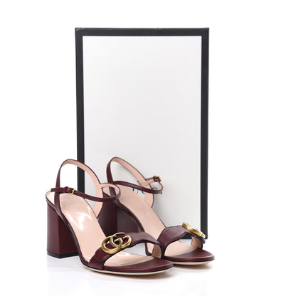 Gucci Lifford Calfskin GG Marmont Ankle Wrap 75mm Sandals 39 Vintage Bordeaux 11 of 11