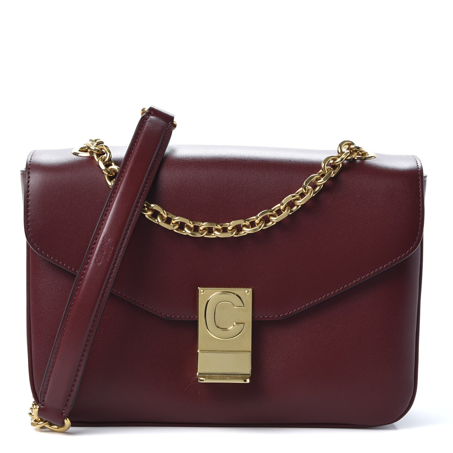 Celine Shiny Calfskin Medium C Bag Light Burgundy 1 of 9
