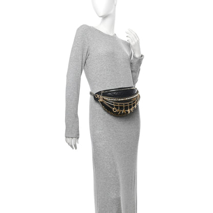 Chanel Lambskin Quilted All About Chains Waist Belt Bag Black 2 of 10