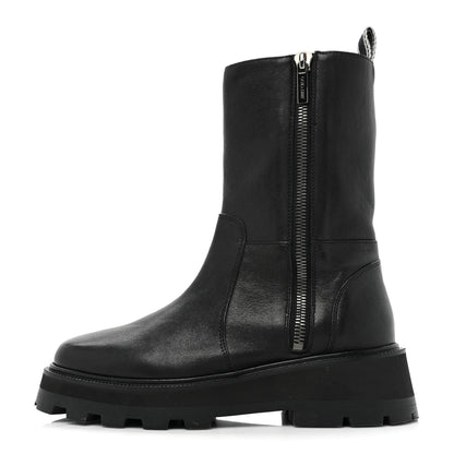 Jimmy Choo BAYU WOMENS LEATHER PULL ON MID-CALF BOOTS 40 Black 1 of 11