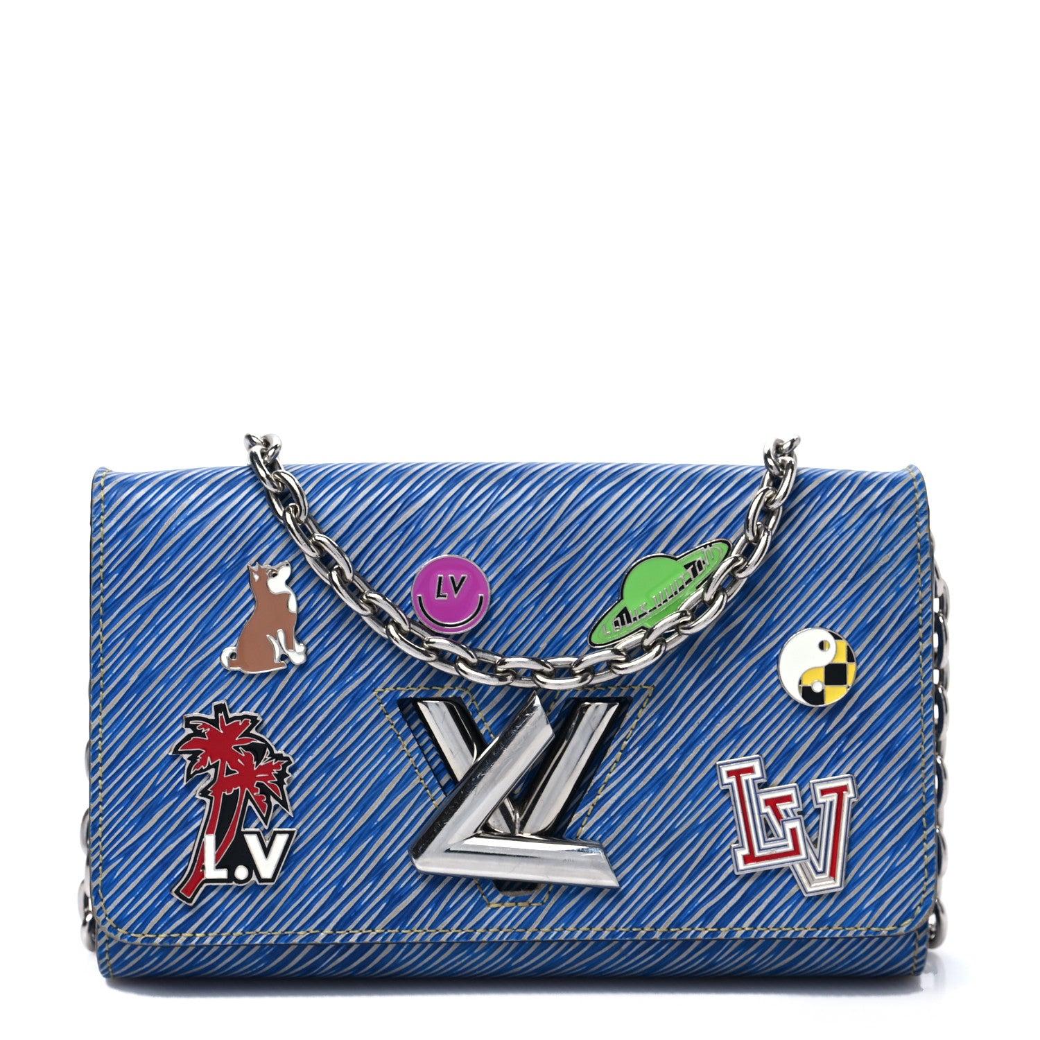 Louis Vuitton Epi Pins Twist Chain Wallet Denim Light 1 of 7