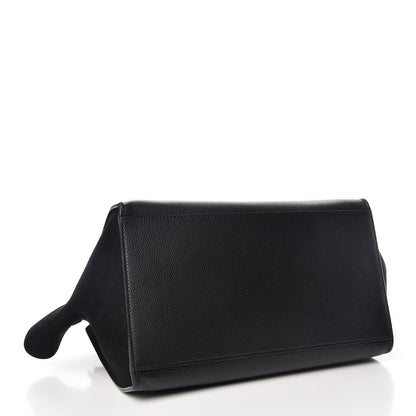 Celine Drummed Calfskin Suede Medium Trapeze Black 5 of 10