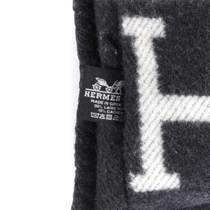 Hermes Wool Cashmere Avalon Pillow PM Ecru Gris Fonce 3 of 3