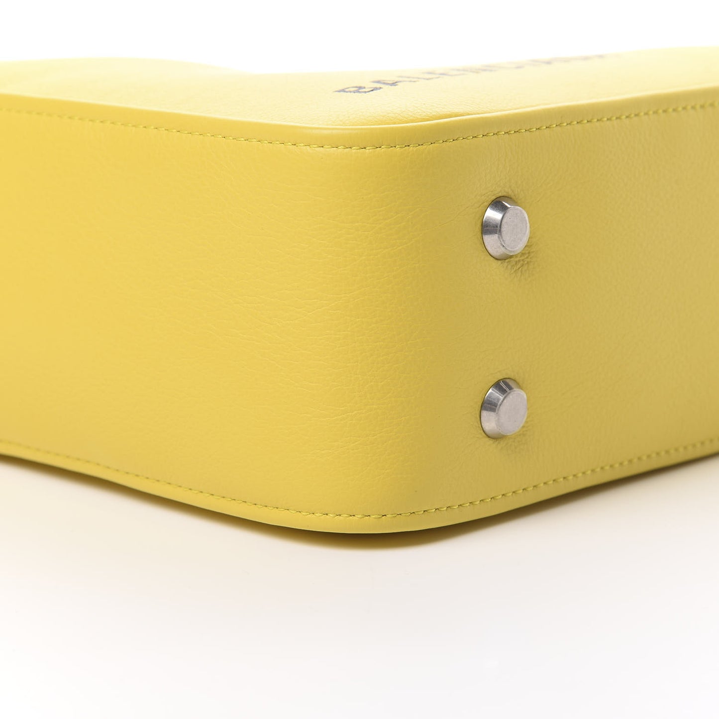 Shiny Day Calfskin Logo S Triangle Duffle Jaune Black