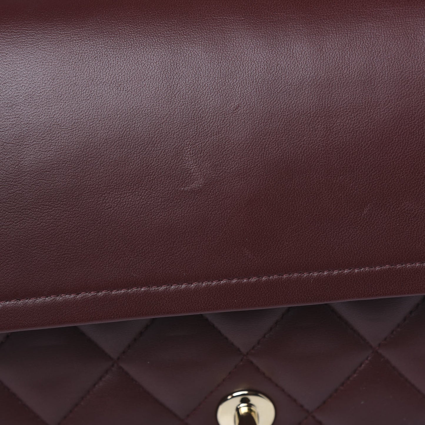 Lambskin Quilted Jumbo Double Flap Burgundy