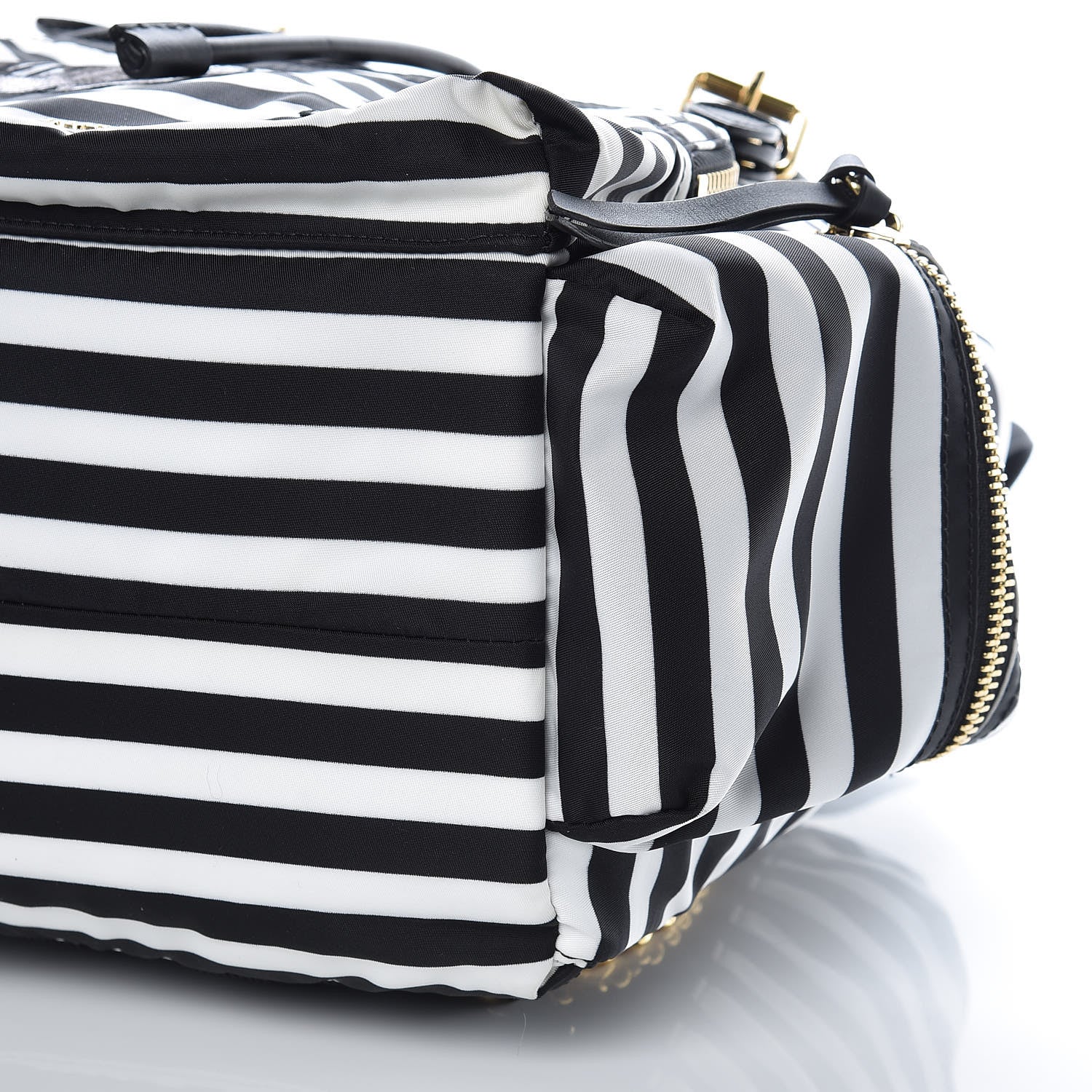 Burberry Nylon Striped Medium Rucksack Backpack Black White 9 of 9