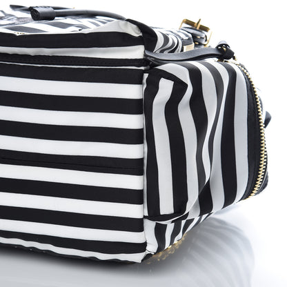 Burberry Nylon Striped Medium Rucksack Backpack Black White 9 of 9