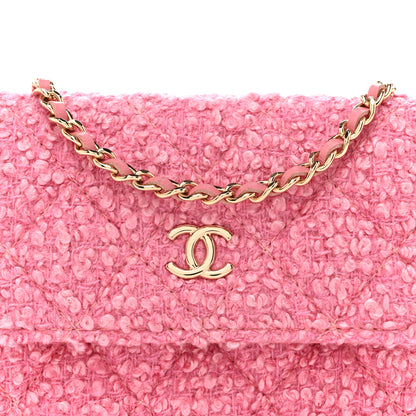 Chanel Tweed Quilted Flap Chain Waist Bag Pink 8 of 11