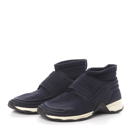 Chanel Stretch Fabric CC Sneakers 37 Blue 3 of 7