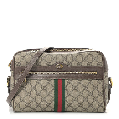 Gucci GG Supreme Monogram Web Small Ophidia Shoulder Bag Brown 1 of 12