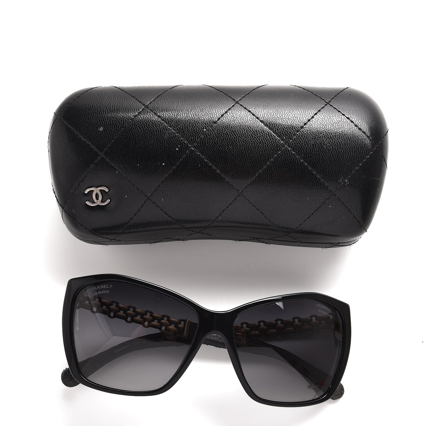 Lambskin Quilted Reissue Polarized Sunglasses 5327-Q Black