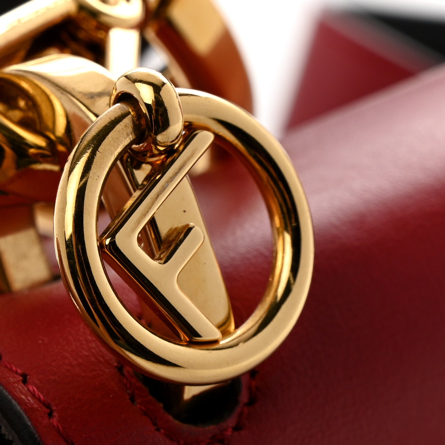 Vitello Century F is Fendi Bi-Color FF 1974 Embossed Kan I Shoulder Bag Fragola Maya Black