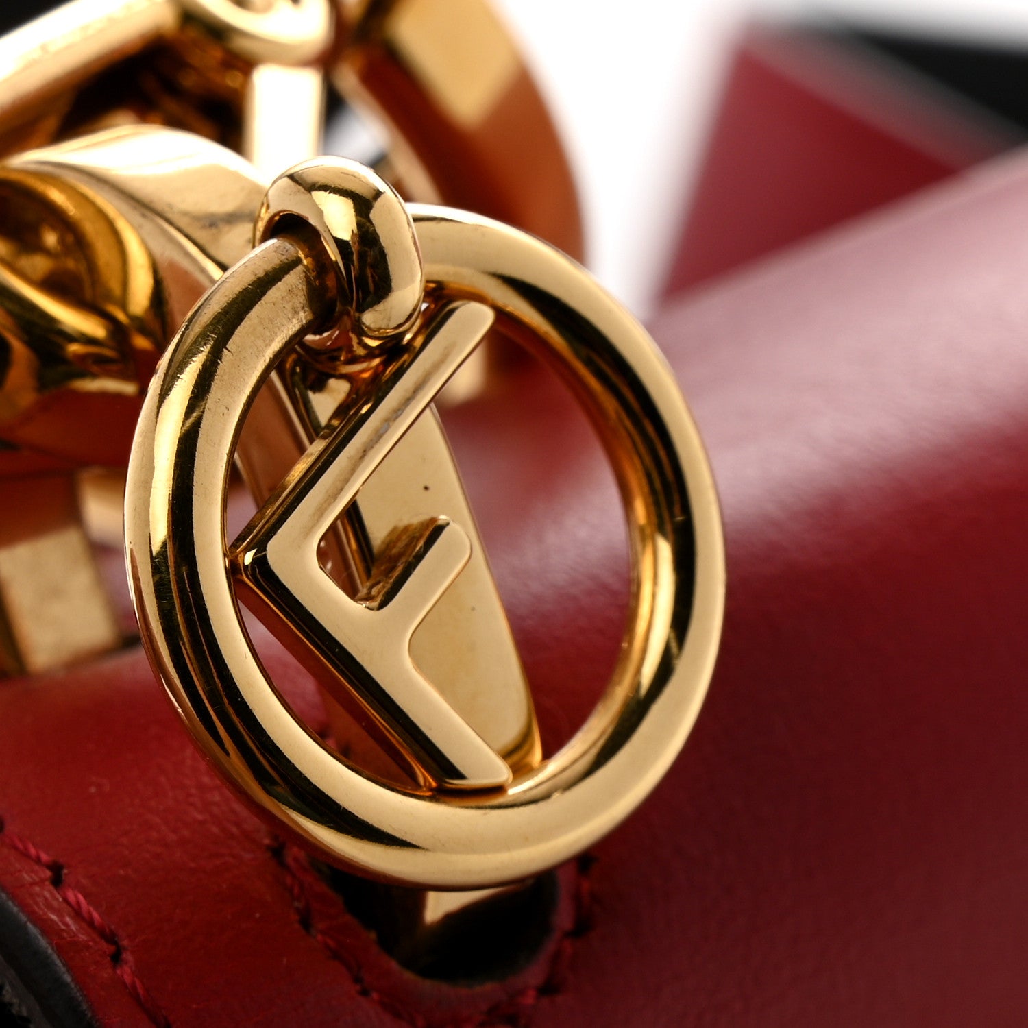 Fendi Vitello Century F is Fendi Bi-Color FF 1974 Embossed Kan I Shoulder Bag Fragola Maya Black 14 of 14