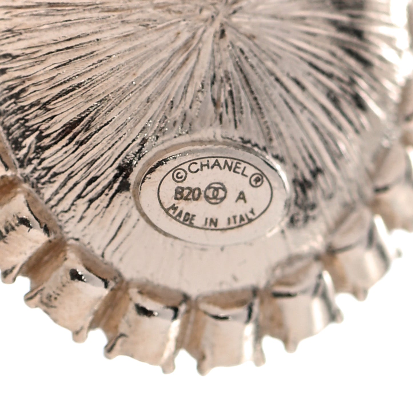 Crystal Enamel CC Round Earrings Light Gold Black