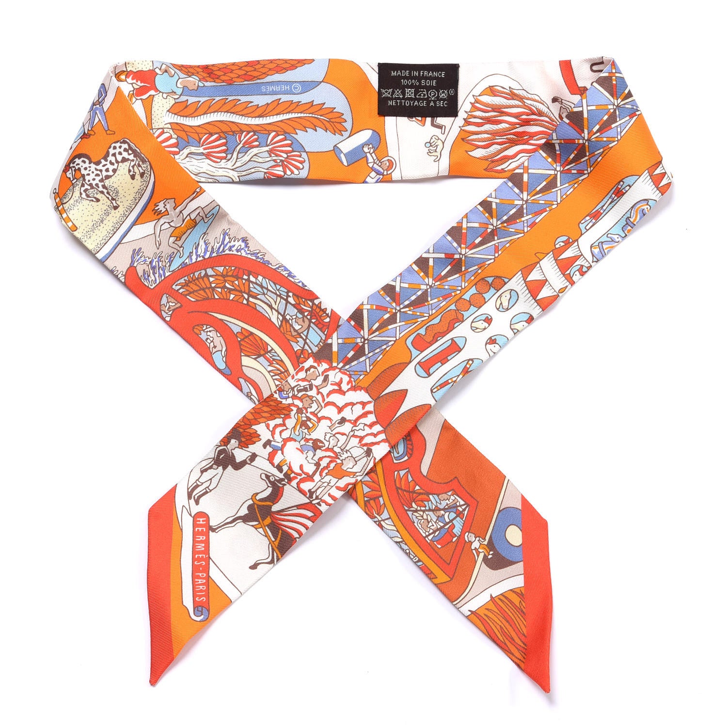Hermes Silk Exposition Universelle Twilly Orange Ciel Brique 1 of 4