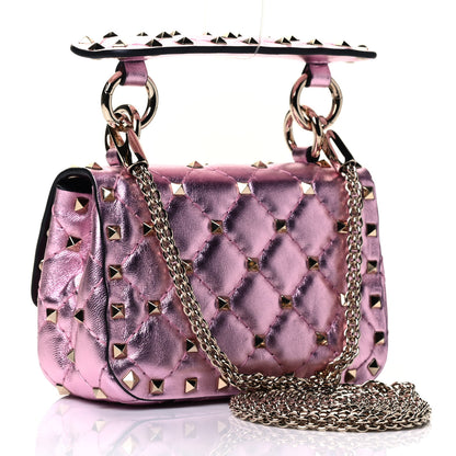Valentino Garavani Metallic Nappa Micro Rockstud Spike Shoulder Bag Giacinto 2 of 4