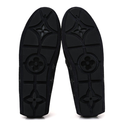 Louis Vuitton Monogram Denim Mens LV Driver Moccasin Loafers 8.5 Black 7 of 10