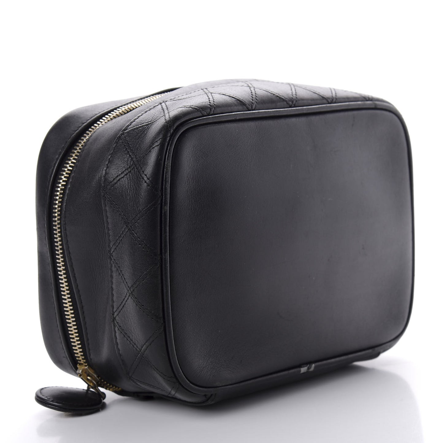 Lambskin Vanity Cosmetic Case Black