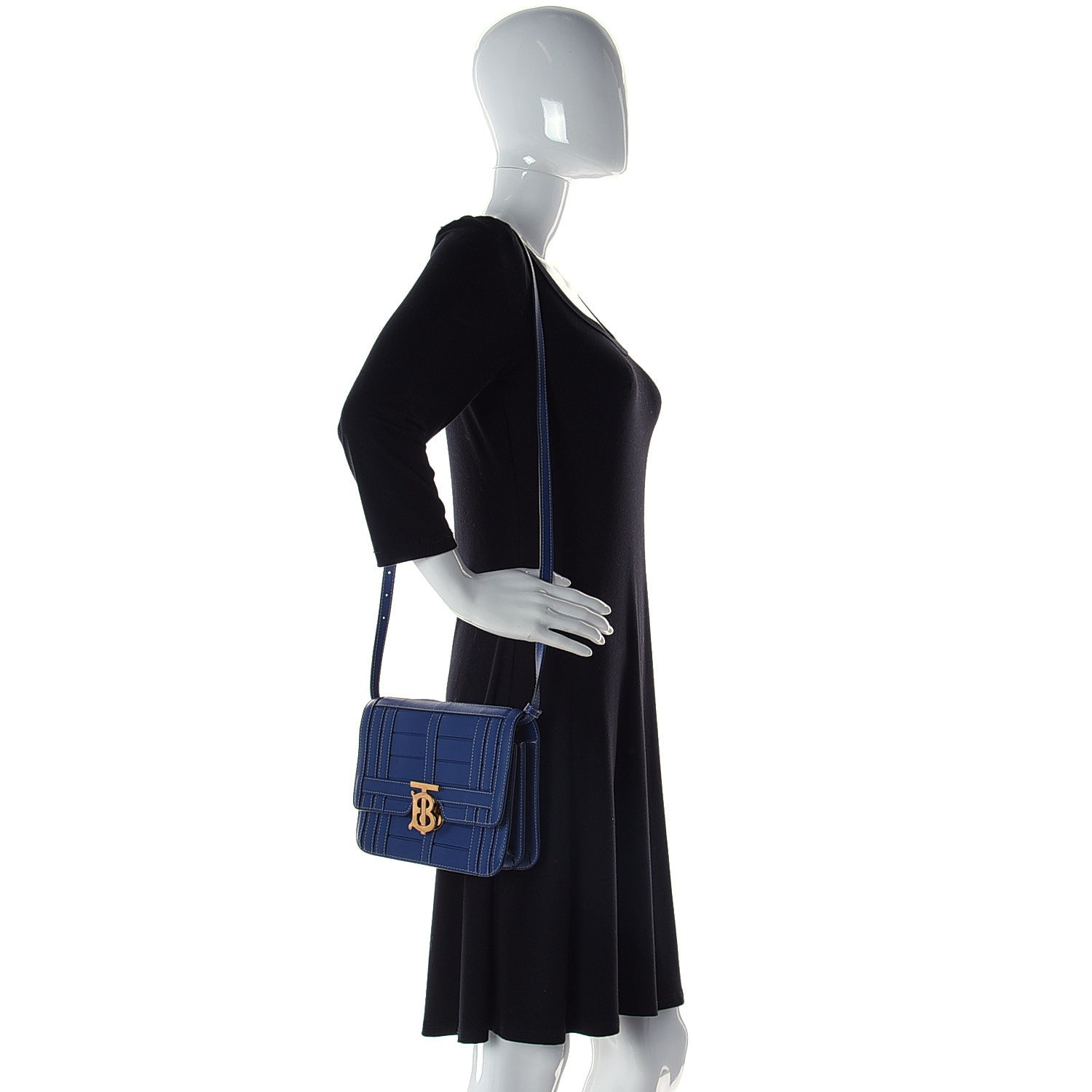 Burberry Calfskin Small TB Bag Ink Navy 2 of 10