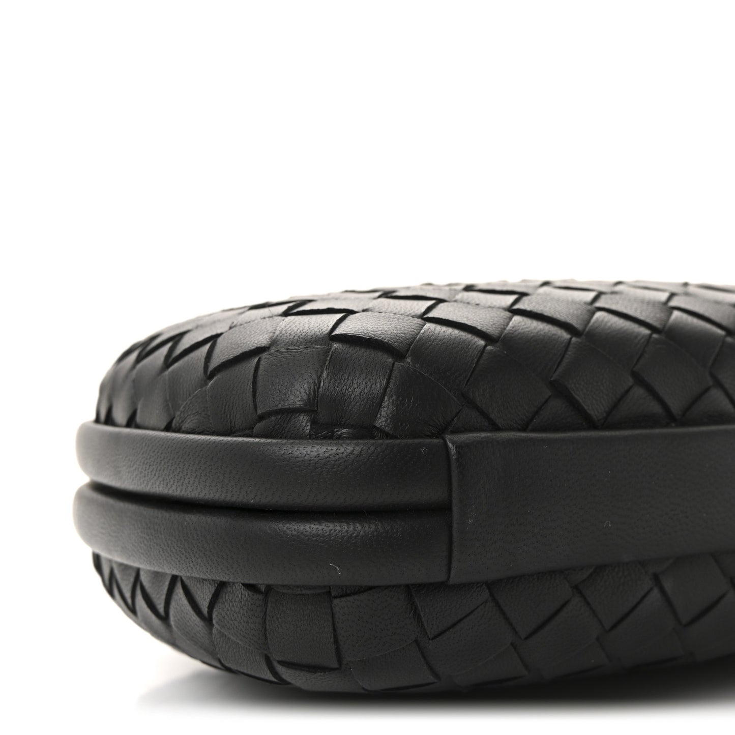Nappa Intrecciato Chain Knot Clutch Black