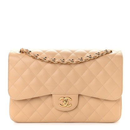 Chanel Caviar Quilted Jumbo Double Flap Beige Clair 1 of 11