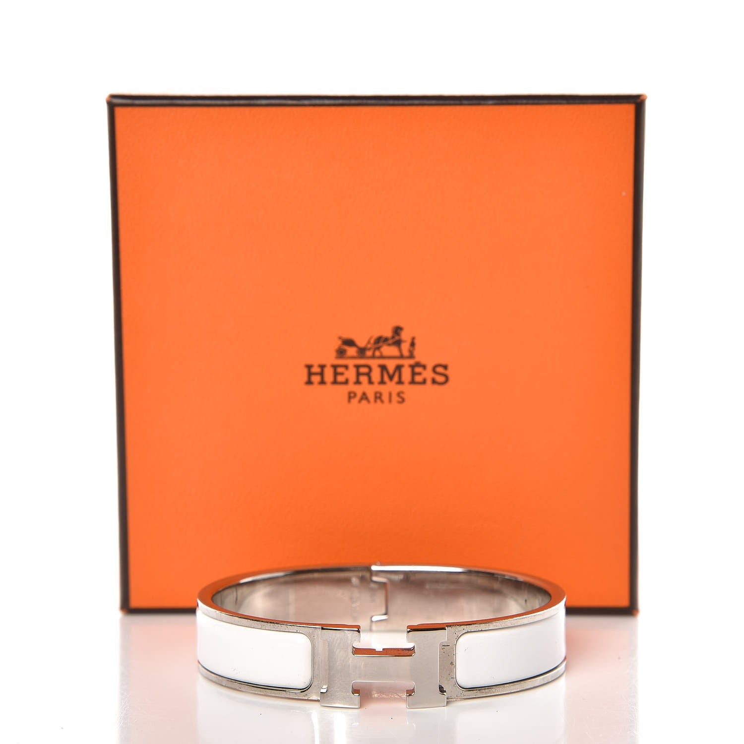 Hermes Enamel Narrow Clic Clac H Bracelet PM White 5 of 5