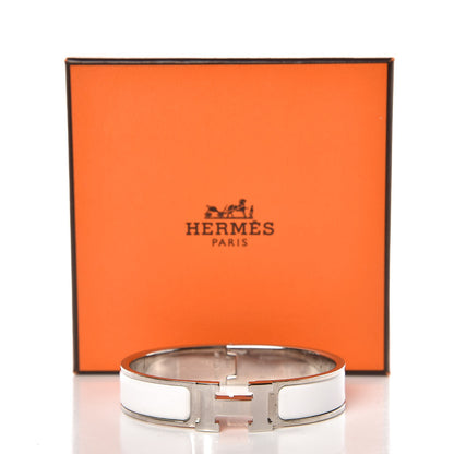 Hermes Enamel Narrow Clic Clac H Bracelet PM White 5 of 5