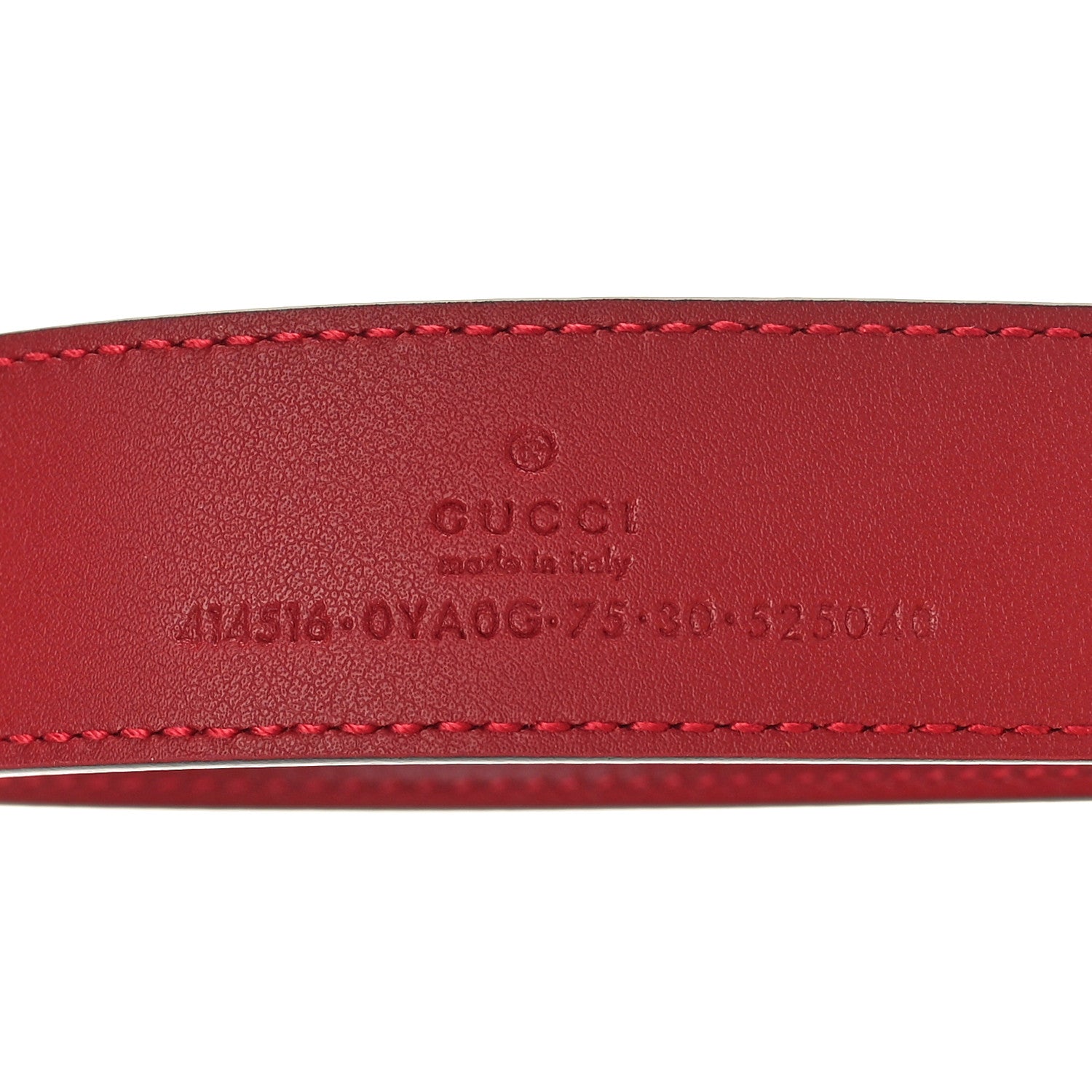 Gucci Plutone Calfskin Double G 30mm Belt 75 30 Rosso 3 of 4