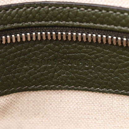 Gucci Piuma Calfskin Jumbo GG Embossed Medium Wristlet Messenger Bag Green 7 of 11