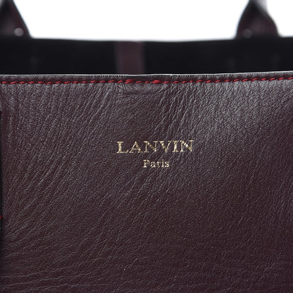 Lanvin Smooth Calfskin Small Fringe Shopper Tote Aubergine 6 of 14