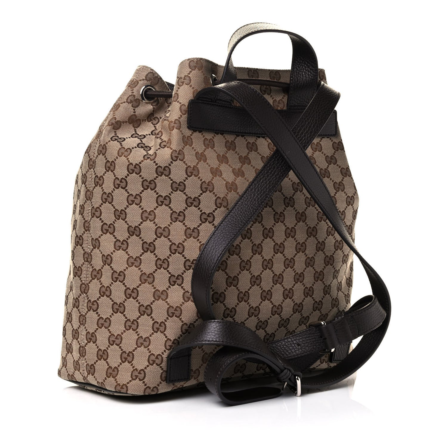 Monogram Dollar Calfskin O Drawstring Backpack Beige Ebony Testa di Moro Dark Chocolate