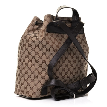 Gucci Monogram Dollar Calfskin O Drawstring Backpack Beige Ebony Testa di Moro Dark Chocolate 2 of 4