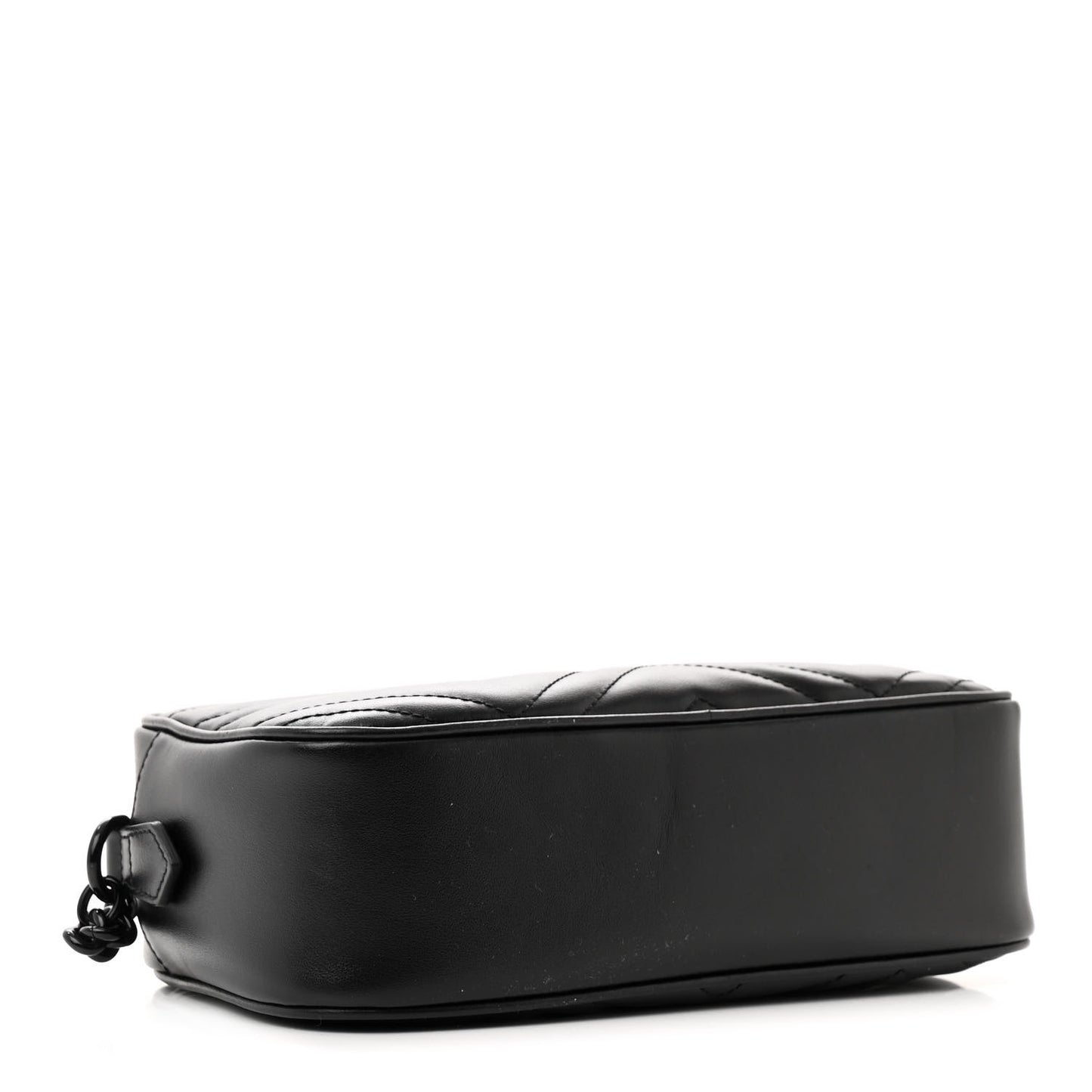 Calfskin Matelasse Monochrome Small GG Marmont Chain Shoulder Bag Black