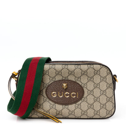 Gucci GG Supreme Monogram Web Neo Vintage Shoulder Bag Beige New Acero Crop 1 of 12