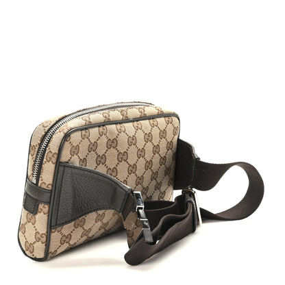 Gucci Monogram Dollar Calfskin Belt Bag Beige Ebony Testa di Moro Marrone Scuro 2 of 10