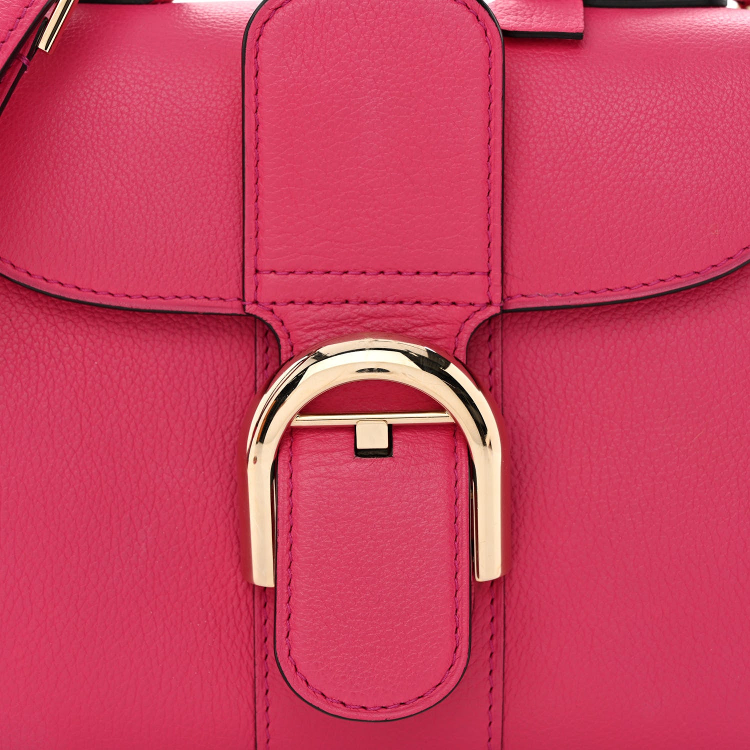 Delvaux Grained Calfskin Mini Brillant Satchel Rose Indien 9 of 12