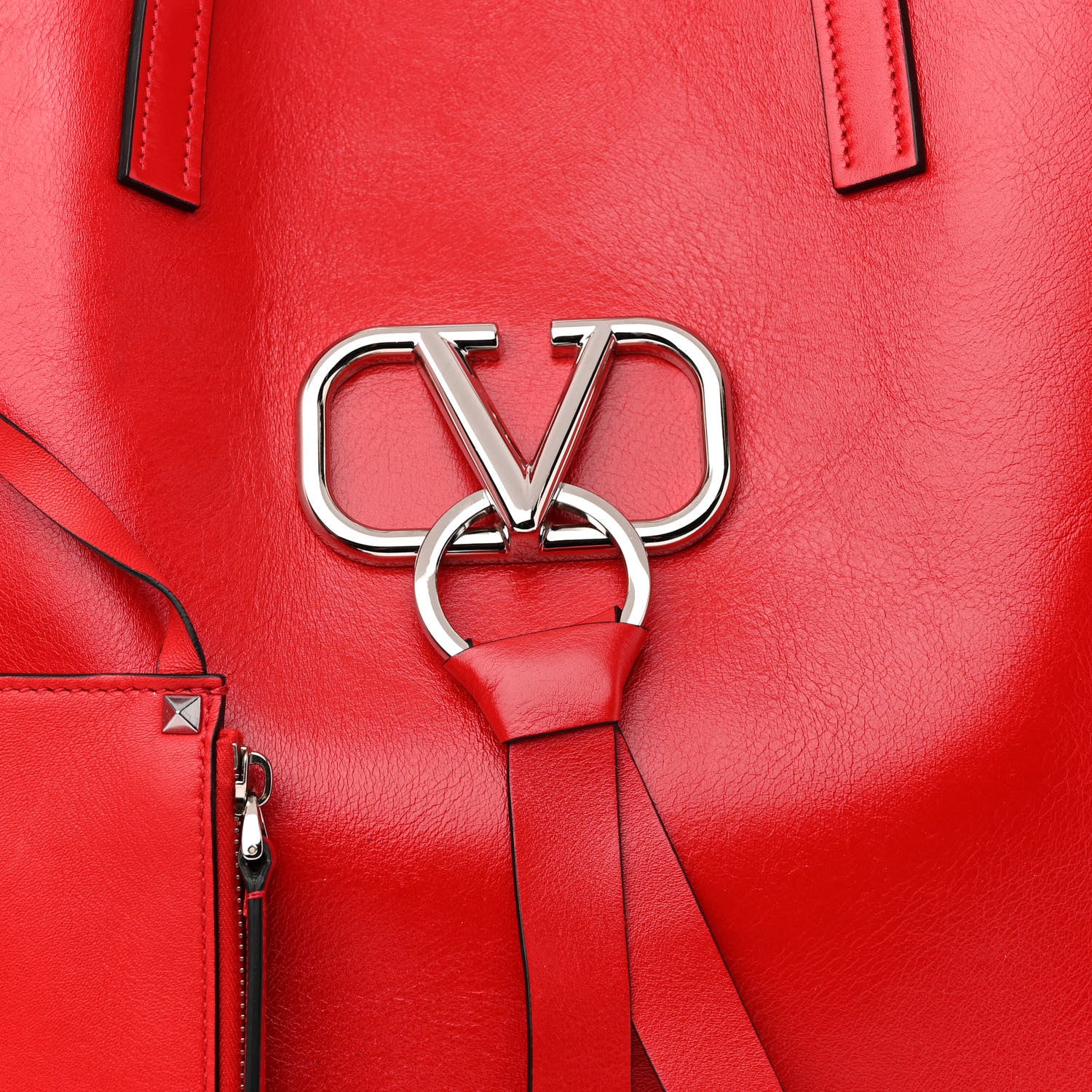 Valentino Garavani Smooth Calfskin VSling Tote Bag Rouge Pur 8 of 10
